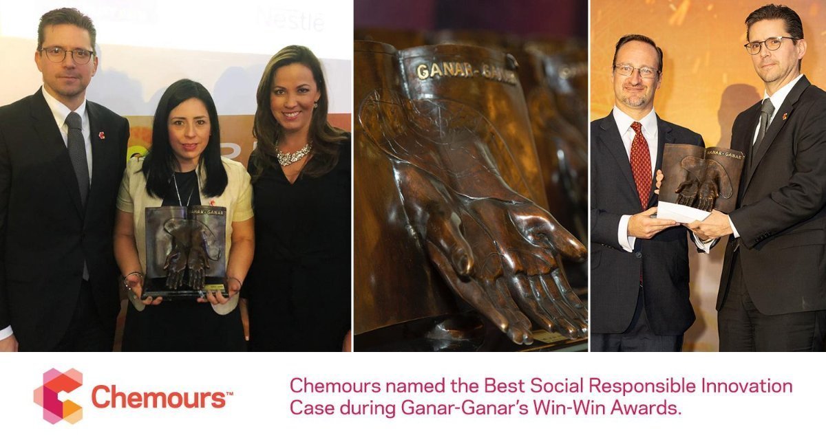 Chemours México recibe premio Ganar- Ganar a “Mejor Caso de Innovación Socialmente Responsable”