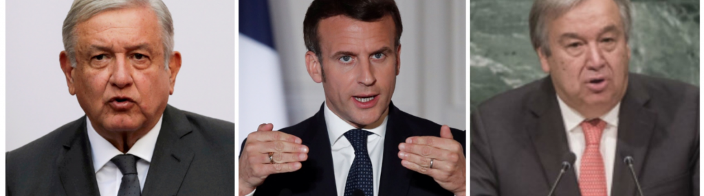 AMLO, Macron y Guterres